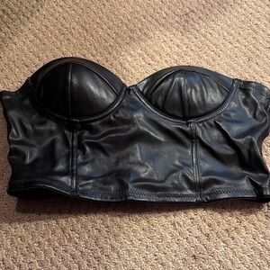 SHEIN Black Faux Leather Bandeau